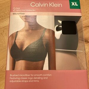 Calvin Klein Women's Wirefree XL Bra 2 Pk 
1 Blk, 1 Nude NIP